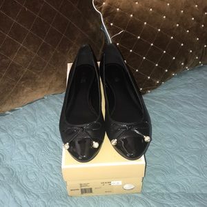 MK Black Flats w/ Pearls